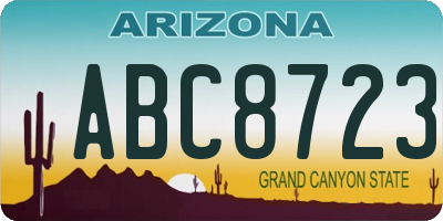 AZ license plate ABC8723
