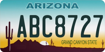 AZ license plate ABC8727