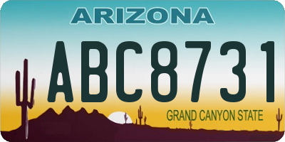 AZ license plate ABC8731