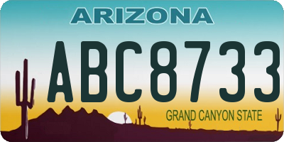 AZ license plate ABC8733