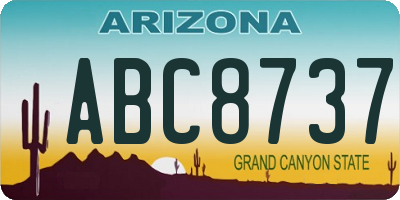 AZ license plate ABC8737