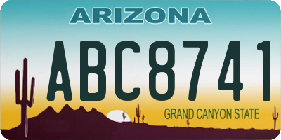AZ license plate ABC8741