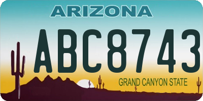 AZ license plate ABC8743