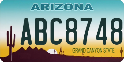 AZ license plate ABC8748