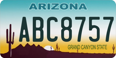 AZ license plate ABC8757