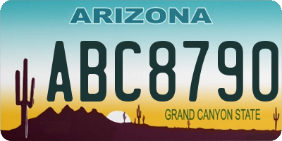 AZ license plate ABC8790