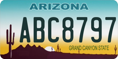 AZ license plate ABC8797