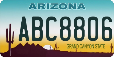 AZ license plate ABC8806