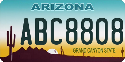 AZ license plate ABC8808