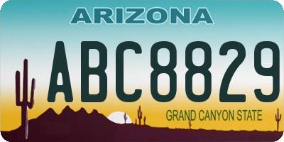 AZ license plate ABC8829