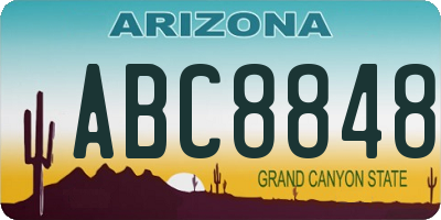 AZ license plate ABC8848