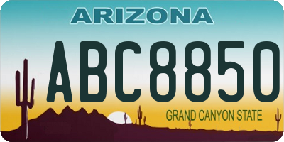 AZ license plate ABC8850