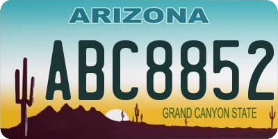 AZ license plate ABC8852