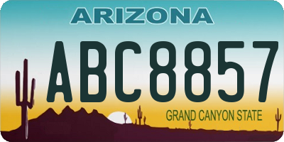AZ license plate ABC8857