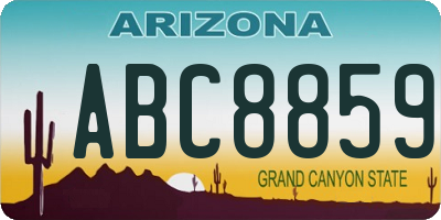 AZ license plate ABC8859