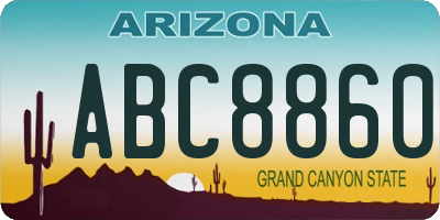 AZ license plate ABC8860