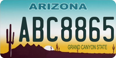 AZ license plate ABC8865