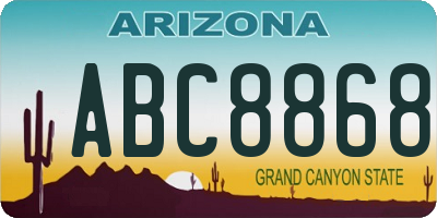 AZ license plate ABC8868