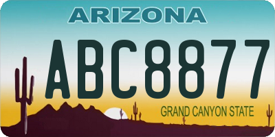 AZ license plate ABC8877