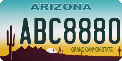 AZ license plate ABC8880