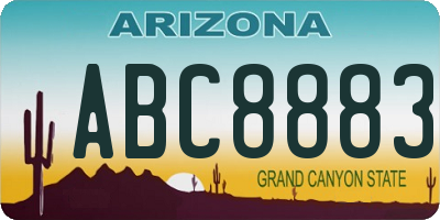 AZ license plate ABC8883