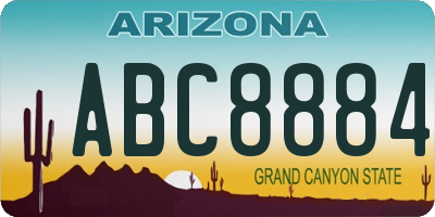 AZ license plate ABC8884