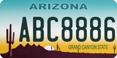 AZ license plate ABC8886