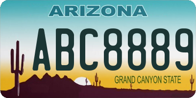 AZ license plate ABC8889