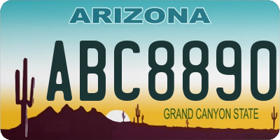 AZ license plate ABC8890