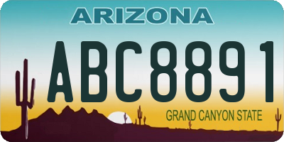 AZ license plate ABC8891