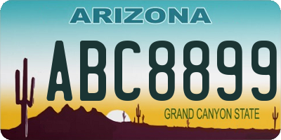 AZ license plate ABC8899