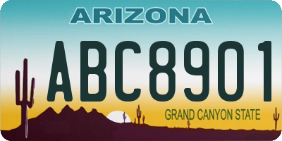 AZ license plate ABC8901