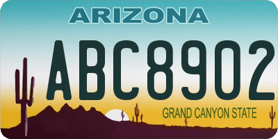 AZ license plate ABC8902