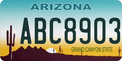 AZ license plate ABC8903