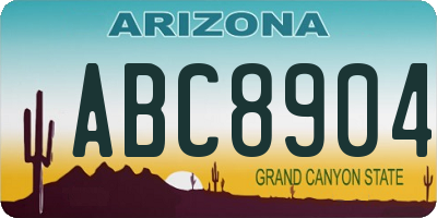 AZ license plate ABC8904