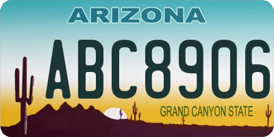AZ license plate ABC8906