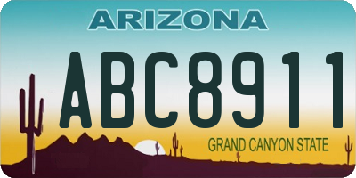 AZ license plate ABC8911