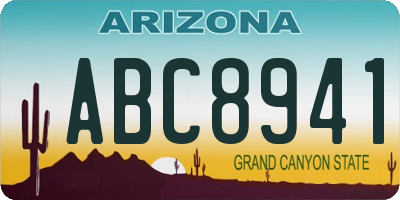 AZ license plate ABC8941