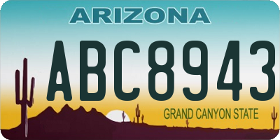AZ license plate ABC8943