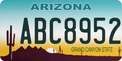 AZ license plate ABC8952