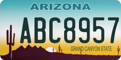 AZ license plate ABC8957