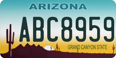 AZ license plate ABC8959