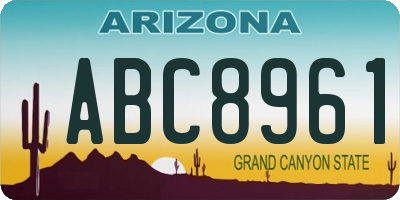 AZ license plate ABC8961