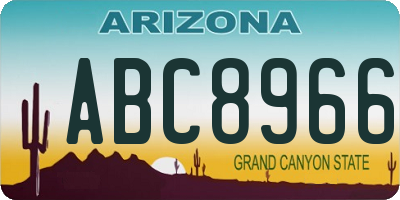 AZ license plate ABC8966