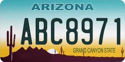AZ license plate ABC8971