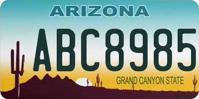 AZ license plate ABC8985