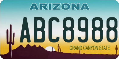 AZ license plate ABC8988