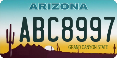 AZ license plate ABC8997