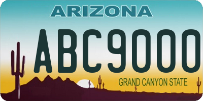 AZ license plate ABC9000