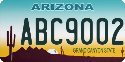 AZ license plate ABC9002